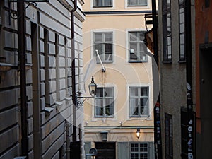 In den alten StraÃÅ¸en von Schwedens Hauptstadt Stockholm photo